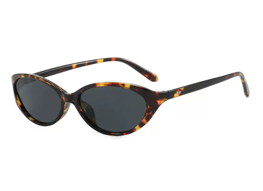 Soft Cat-Eye Oval Sunglasses – Tortoise / Green Lens